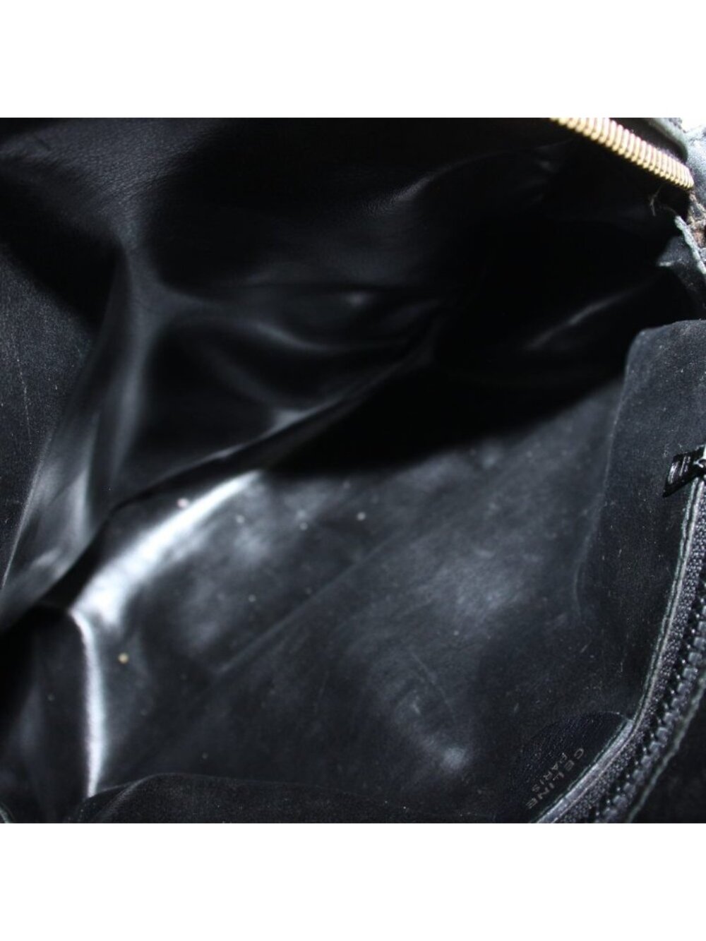 Celine Vintage Shoulder Bag Crossbody Leather Logo Black - Picture 6 of 8